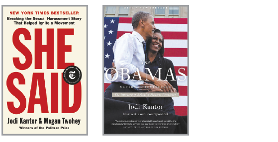 Jodi Kantor book covers